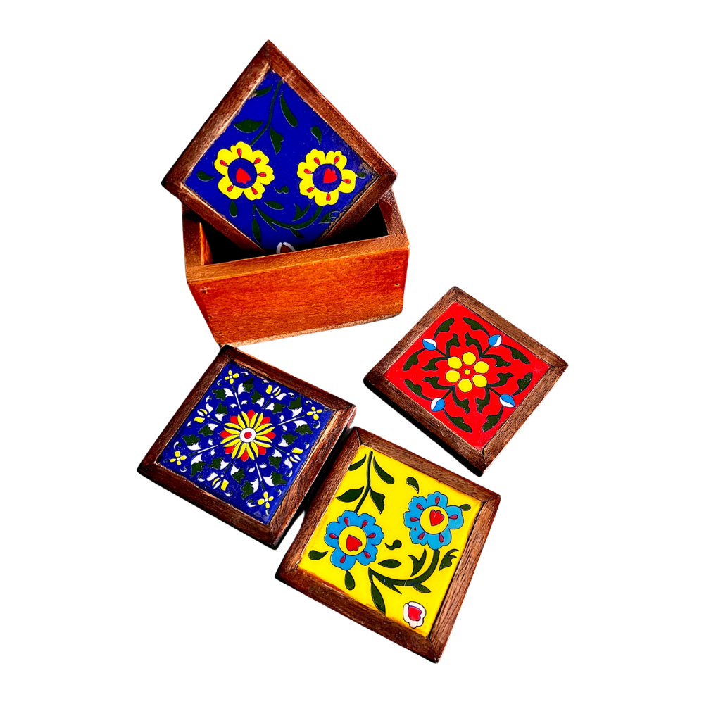 Blue Pottery Coasters - Image 3