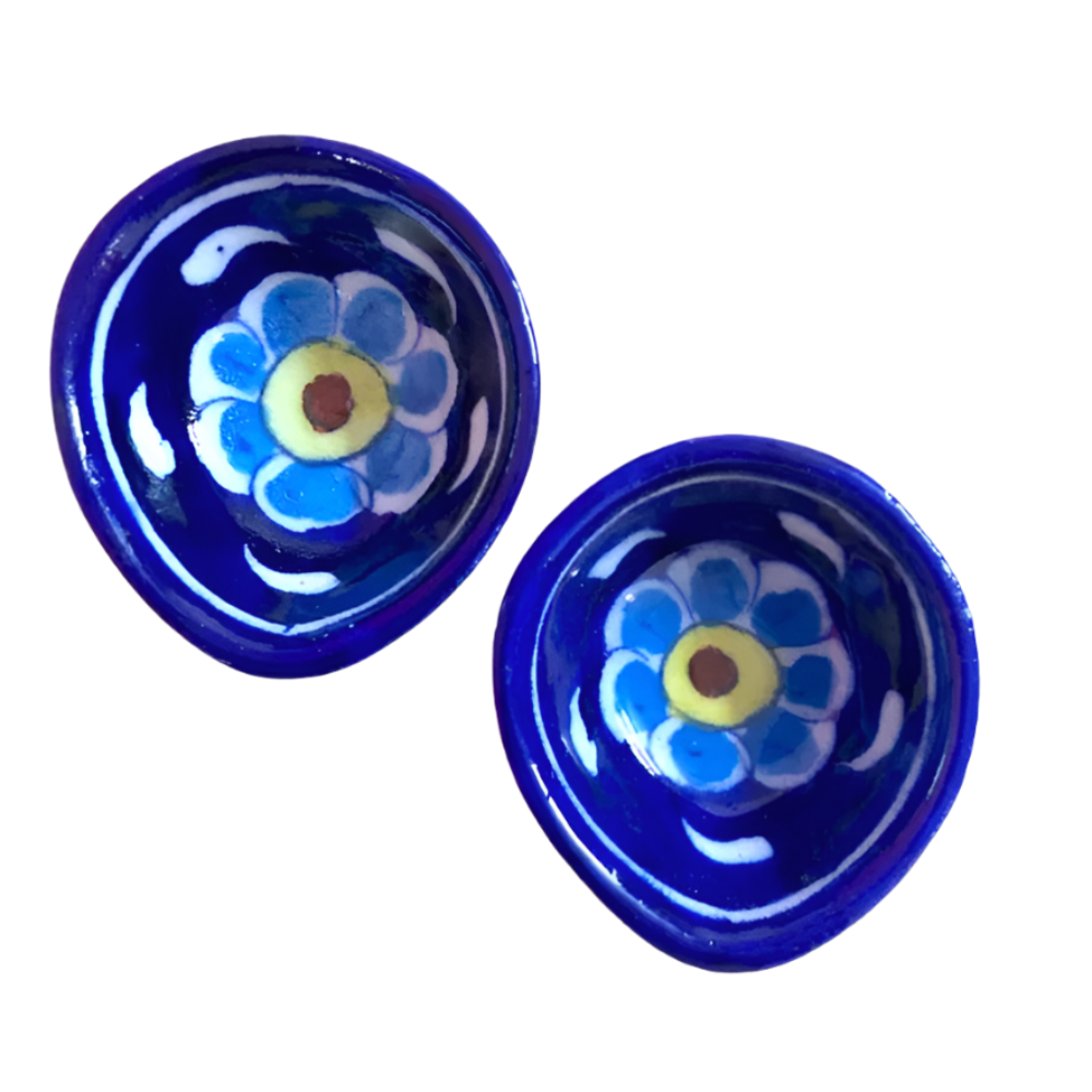 Blue Pottery Diya