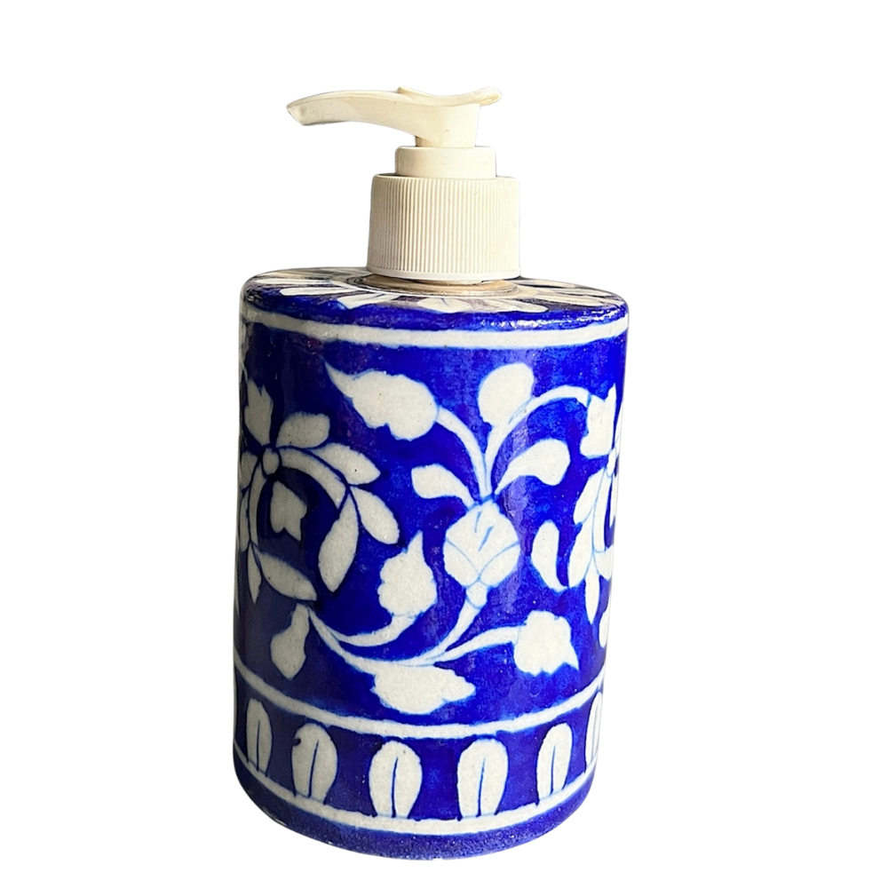 Blue Pottery Soap Dispenser - Image 2