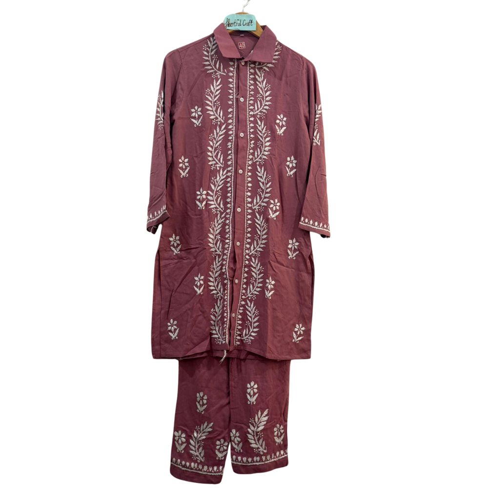 Chikankari Coord Set – Pure Cotton (Code: SET 620)