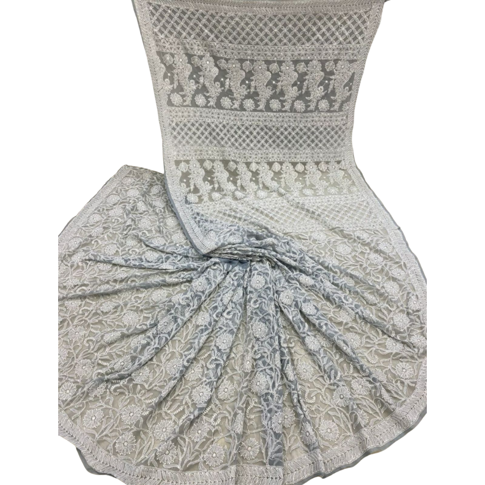 Chikankari Full Jaal Work Saree