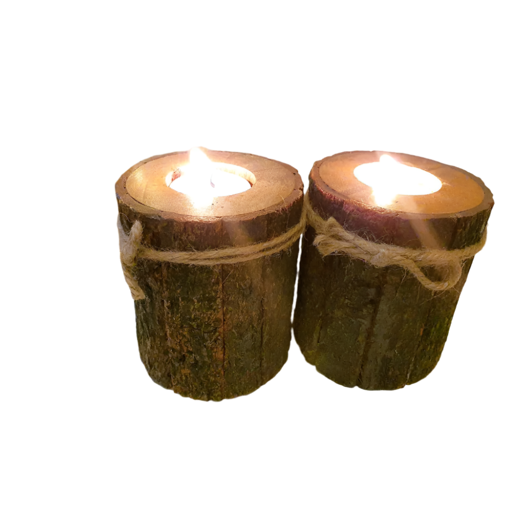 Candle Holder With Side Bark - Image 3