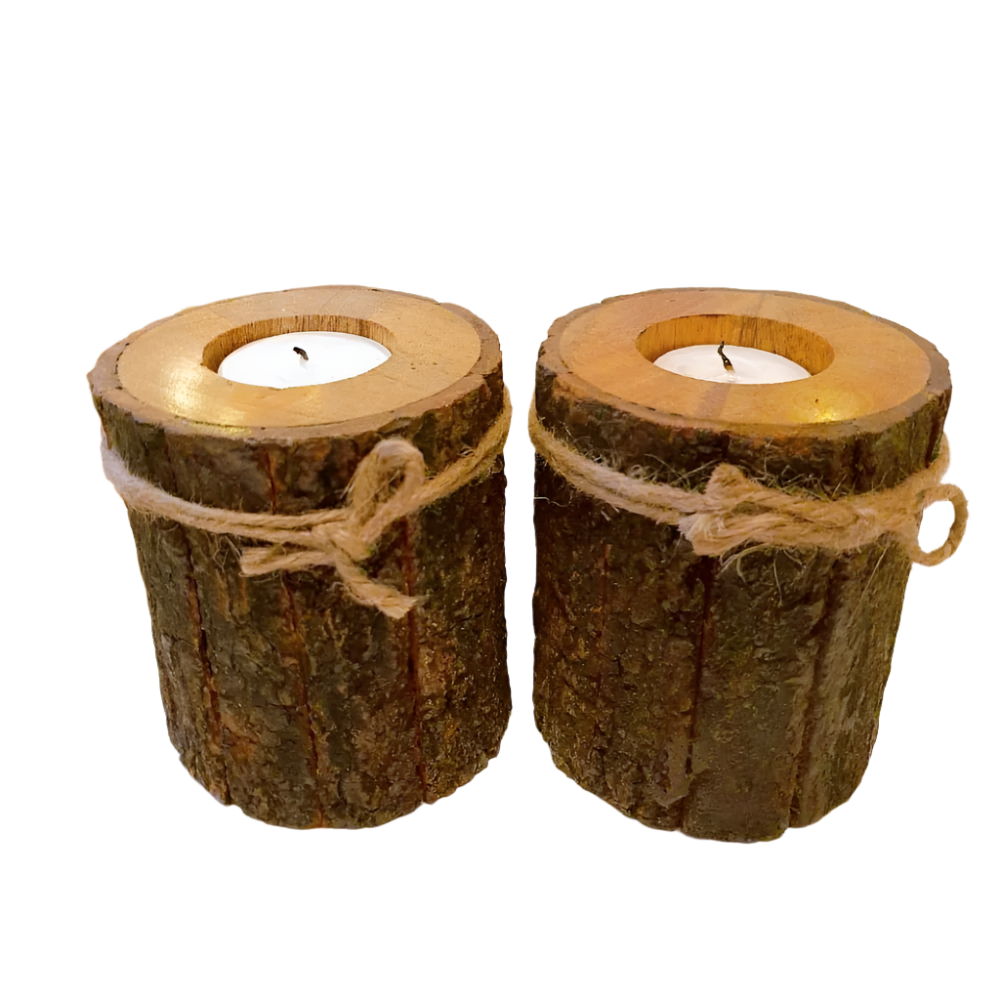 Candle Holder With Side Bark - Image 4